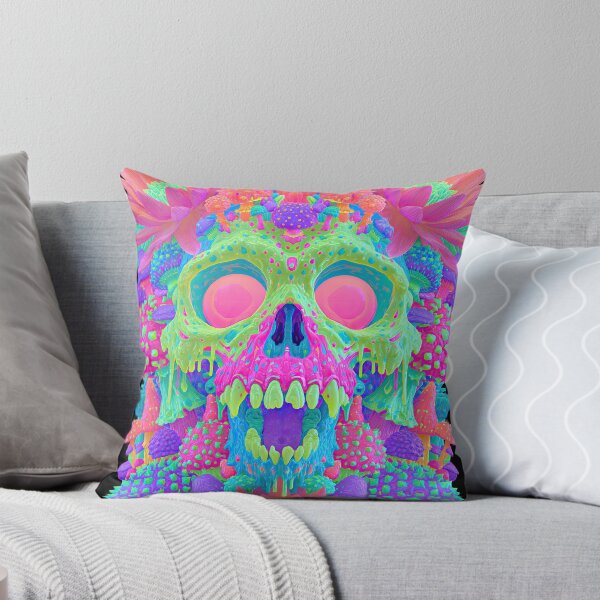 Item preview, Neon Flower Skull Graphic Tee designed and sold by folskullyz.