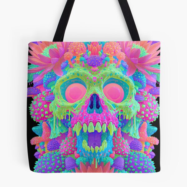 Item preview, Neon Flower Skull Graphic Tee designed and sold by folskullyz.