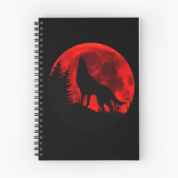 Item preview, Red Moon Howling Wolf Silhouette  designed and sold by StyleBloomes.