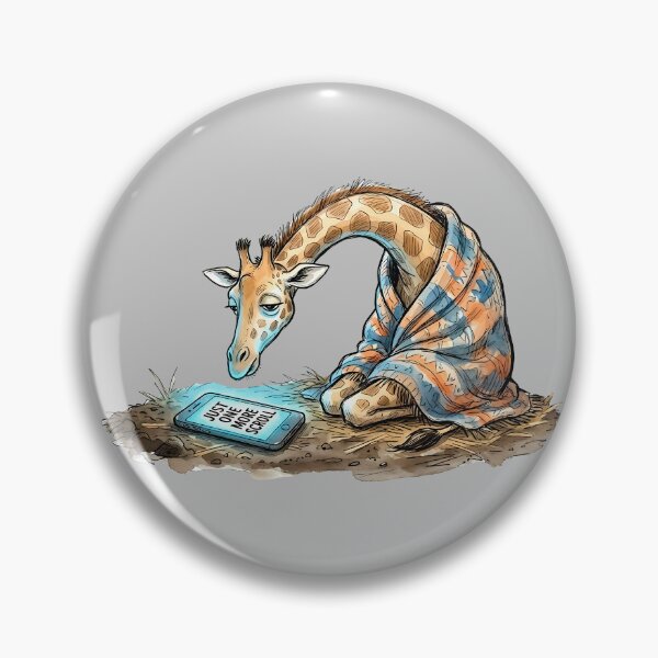 Item preview, Just One More Scroll: Tired Giraffe Doomscrolling Art designed and sold by SoulPT.