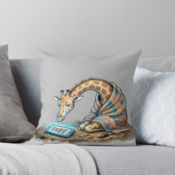 Item preview, Just One More Scroll: Tired Giraffe Doomscrolling Art designed and sold by SoulPT.