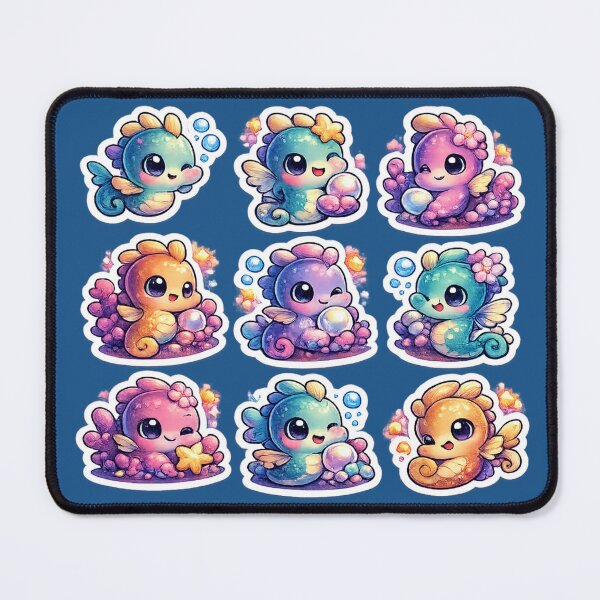 Item preview, Premium Kawaii Seahorse Sticker Sheet designed and sold by KrishAuraa.