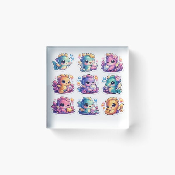 Item preview, Premium Kawaii Seahorse Sticker Sheet designed and sold by KrishAuraa.