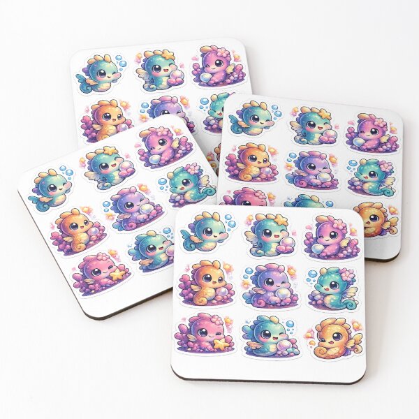 Item preview, Premium Kawaii Seahorse Sticker Sheet designed and sold by KrishAuraa.