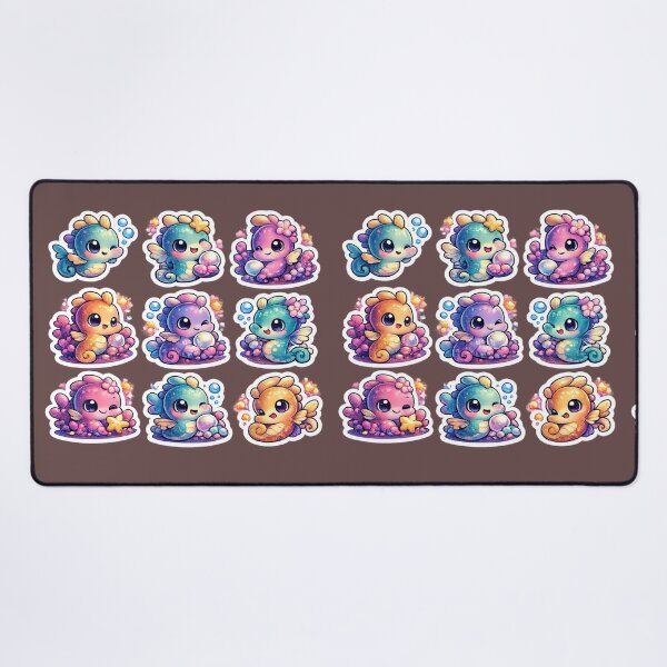 Item preview, Premium Kawaii Seahorse Sticker Sheet designed and sold by KrishAuraa.