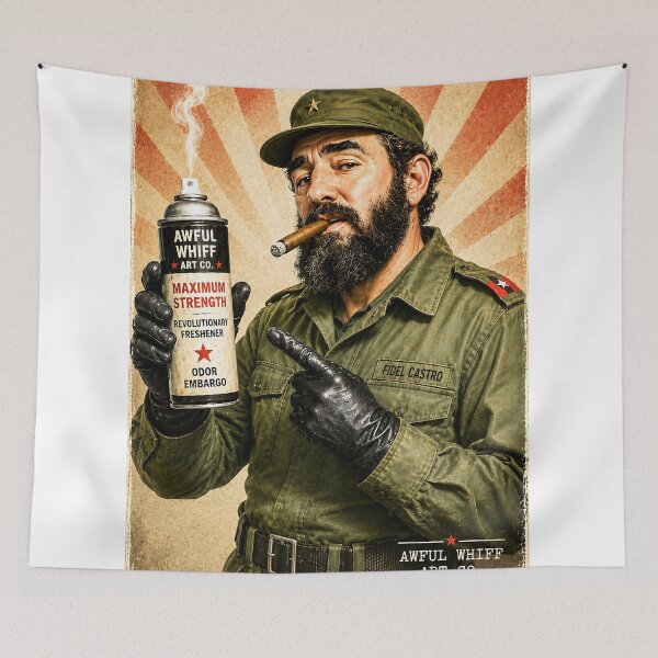 Item preview, Fidel Castro Reaction Art | Funny Historical Figure Parody Wall Art & Apparel designed and sold by Awful Whiff Art Co.