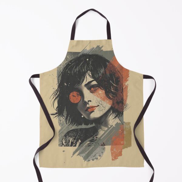 Item preview, Cyberpunk Anime Girl Portrait Distressed Trash Polka Art designed and sold by ERODED SELF.