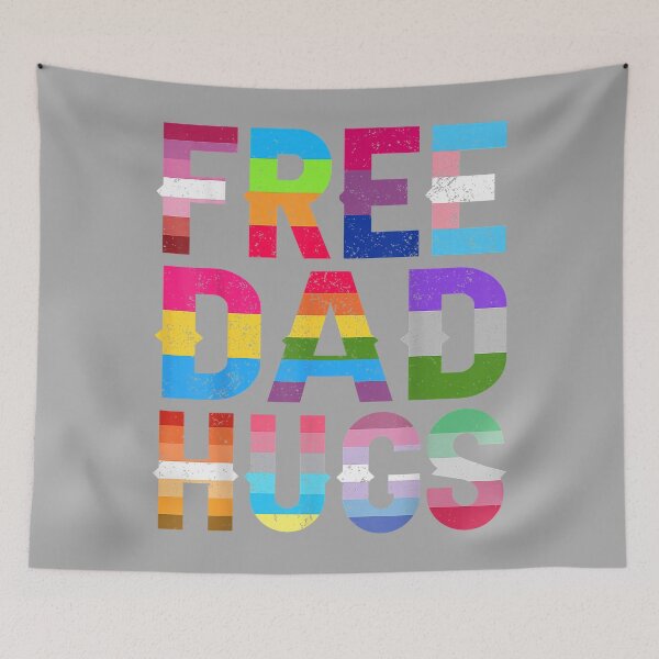 Item preview, Free Dad Hugs LGBTQ Gay Pride Month Proud Ally Rainbow Flag designed and sold by KathieFaugh.