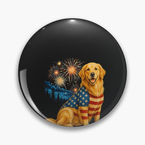 Item preview, Golden Retriever 4th of July 250 Years American Anniversary designed and sold by CriseldaBruning.