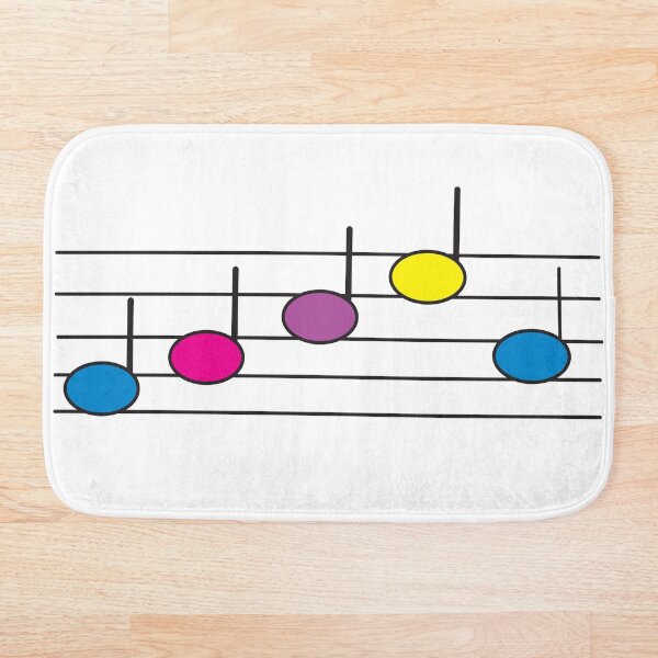 Item preview, Notas musicales abstractas y coloridas sobre fondo negro | Patrón musical minimalista moderno designed and sold by ValeriesGallery.
