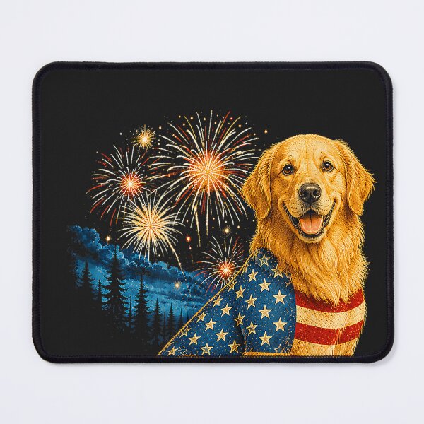 Item preview, Golden Retriever 4th of July 250 Years American Anniversary designed and sold by CriseldaBruning.