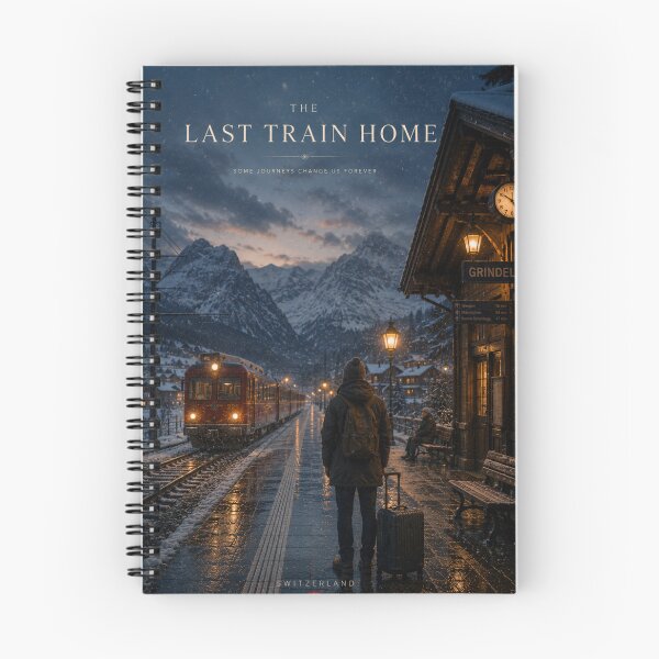 Item preview, The Last Train Home – Grindelwald Switzerland Travel Poster | Cinematic Alpine Winter Wall Art designed and sold by Inkora-Art.