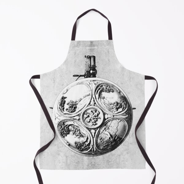 Item preview, 17th Century Powder Flask Quatrefoil Relief Hunting Scenes Dark Art designed and sold by Ghoul Enterprises.