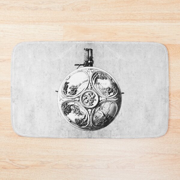 Item preview, 17th Century Powder Flask Quatrefoil Relief Hunting Scenes Dark Art designed and sold by Ghoul Enterprises.