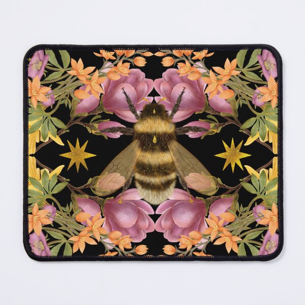 Item preview, Golden Bumblebee Illustration With Botanical Floral Wreath designed and sold by Grin Katalina Floral Patterns & Cozy Art.