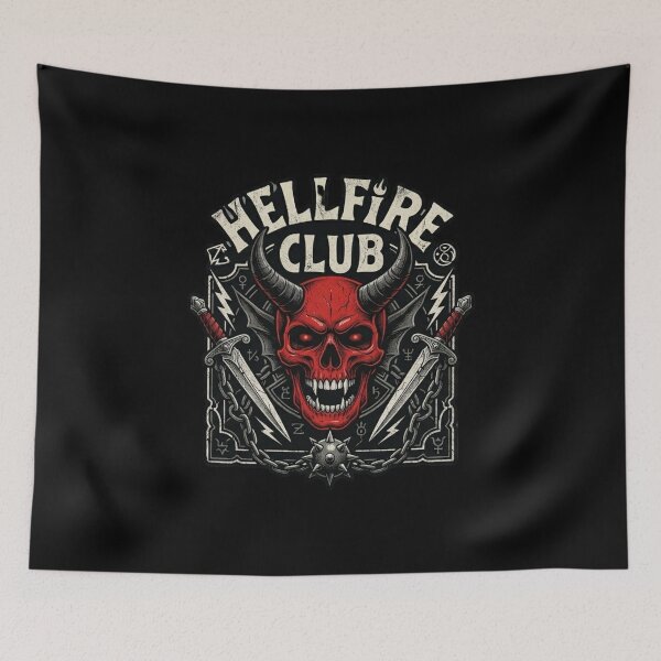 Item preview, Stranger Things 4 Hellfire Club Skull & Weapons designed and sold by MaafiaArtsThai.
