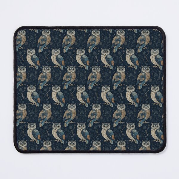Item preview, Geometric Blue Owl Seamless Pattern designed and sold by Pioneer Spirit Market.