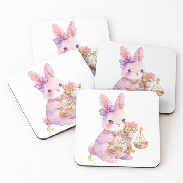 Item preview, Libra Zodiac Sticker | Bunny with Scales Astrology Art designed and sold by AillustriaAK.