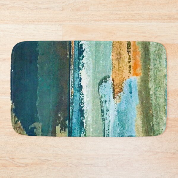 Item preview,  Aqua, Indigo Blue, And Green Streaks Abstract Art designed and sold by DEC02.