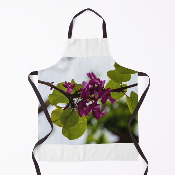 Item preview, Purple Redbud Flowers and Heart-Shaped Green Leaves on Branch in Soft Spring Light designed and sold by Nmallia.
