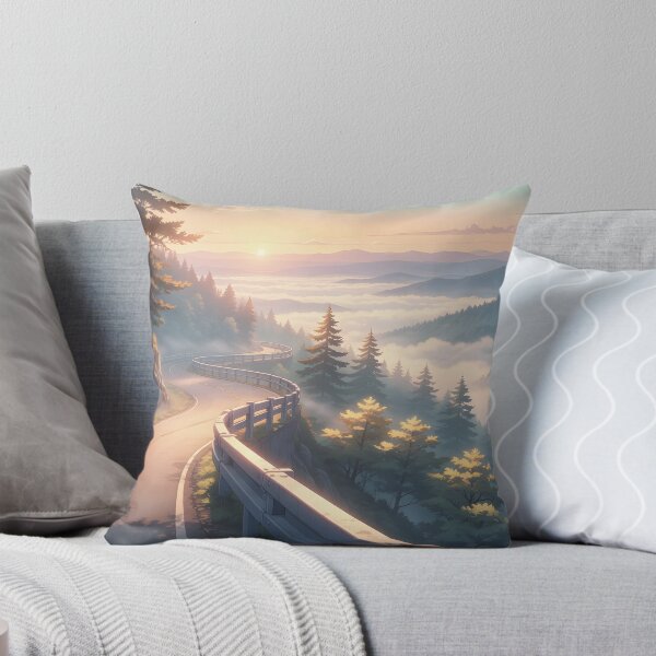 Item preview, Sea of Clouds Mountain Road Anime Landscape designed and sold by theloomvale.