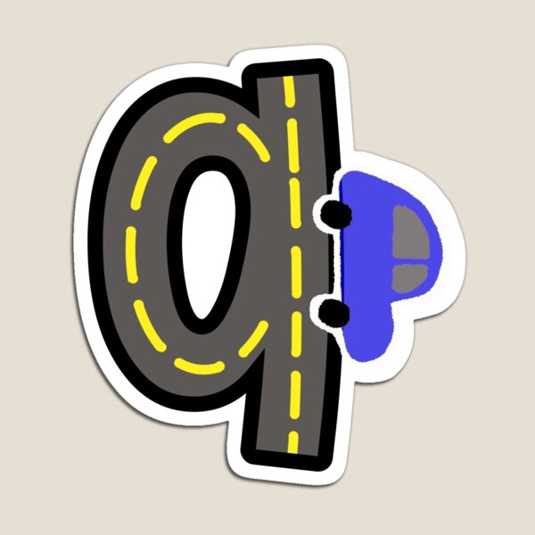 Item preview, Blue car on Q designed and sold by tiredteacher57.