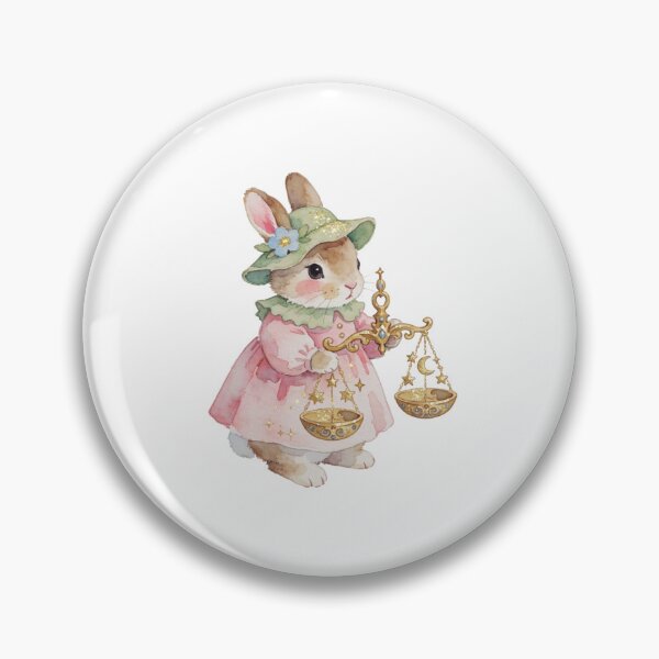 Item preview, Libra Zodiac Sticker | Bunny with Scales Astrology Art designed and sold by AillustriaAK.