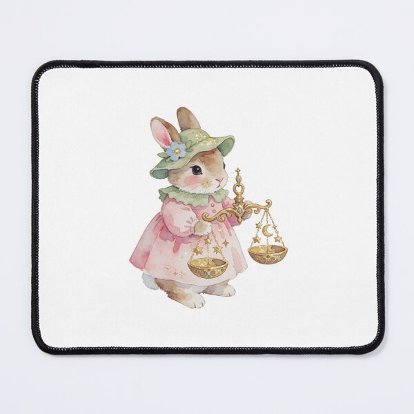 Item preview, Libra Zodiac Sticker | Bunny with Scales Astrology Art designed and sold by AillustriaAK.