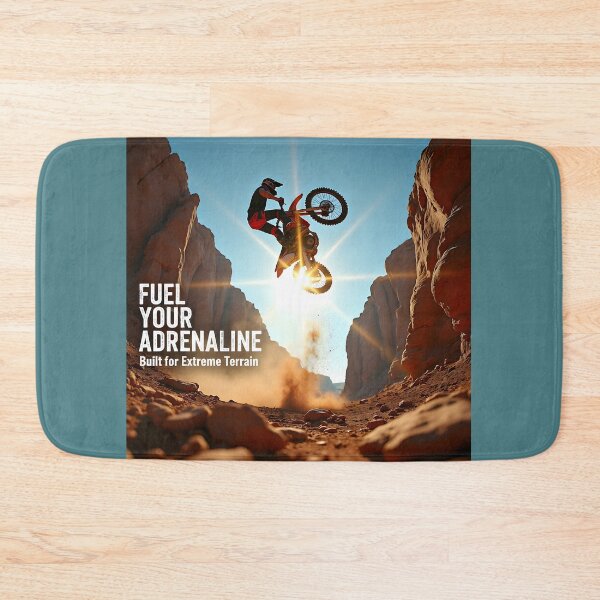 Item preview, Red Dirt Bike Canyon Racing Poster | Extreme Terrain Motocross Art & Adventure Club Decor designed and sold by Creative-RE.