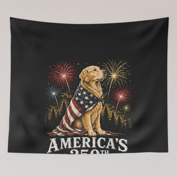 Item preview, Golden Retriever America's 250th Anniversary 1776 2026 designed and sold by CriseldaBruning.