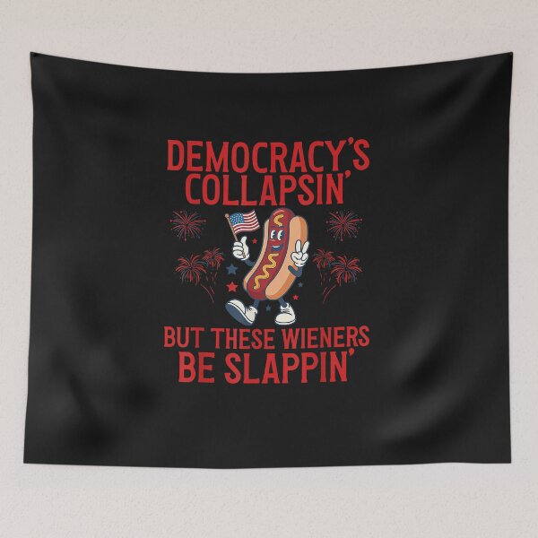 Item preview, Democracy's Collapsing Funny Hot Dog 4th July 250 Years_2 designed and sold by FrankIsabel.