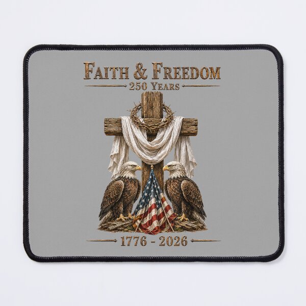 Item preview, Faith & Freedom 250 Years Patriotic Christian Cross Eagle designed and sold by ArleneRowe.