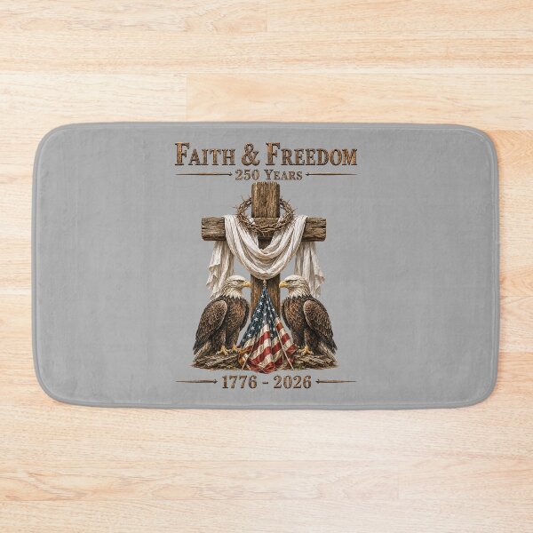 Item preview, Faith & Freedom 250 Years Patriotic Christian Cross Eagle designed and sold by ArleneRowe.