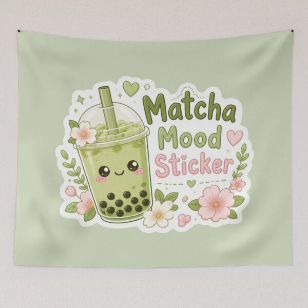 Item preview, Matcha Mood Bubble Tea Sticker designed and sold by Stylestickers55.