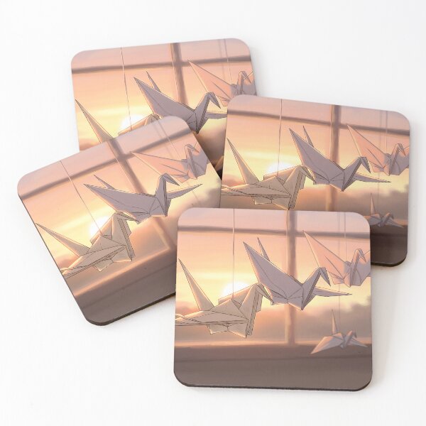 Item preview, Origami Paper Cranes Anime Art Sunrise Window designed and sold by theloomvale.