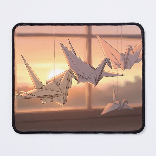 Item preview, Origami Paper Cranes Anime Art Sunrise Window designed and sold by theloomvale.