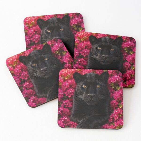 Item preview, Majestic Black Panther Among Bougainvillea Blooms designed and sold by Pure Craft.