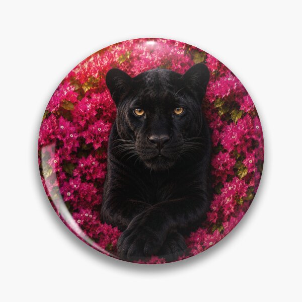 Item preview, Majestic Black Panther Among Bougainvillea Blooms designed and sold by Rohan132.