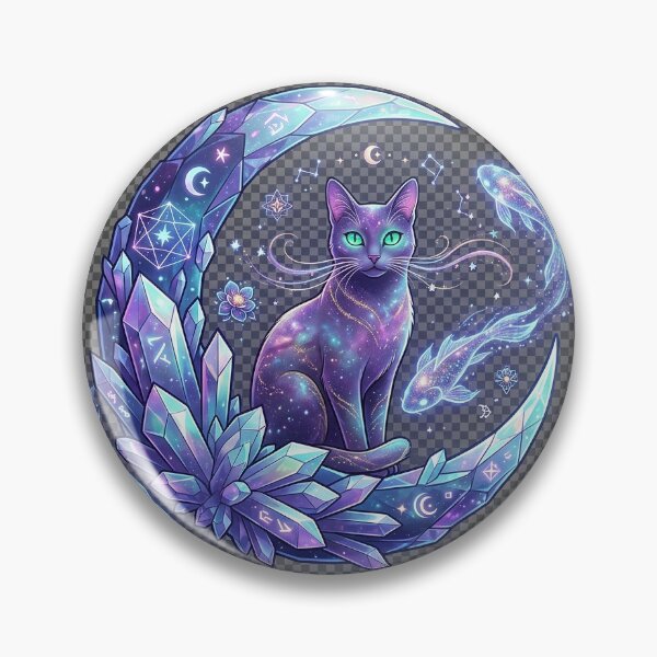 Item preview, Celestial Crystal Moon Cat | Mystical Galaxy Feline Fantasy Art designed and sold by Sara-Ai.