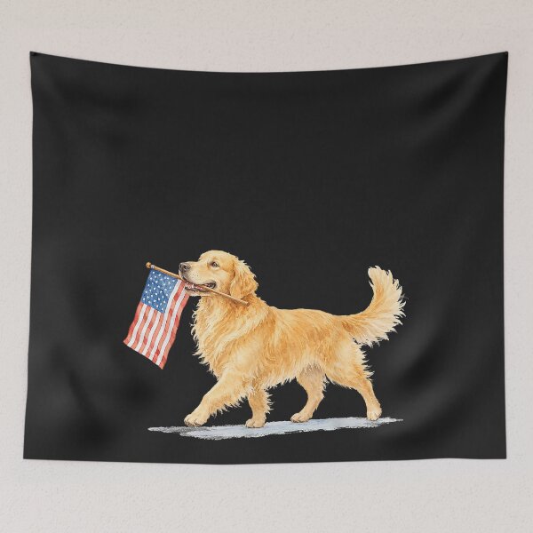 Item preview, Golden Retriever American Flag Golden Retriever 4Th of July designed and sold by CriseldaBruning.