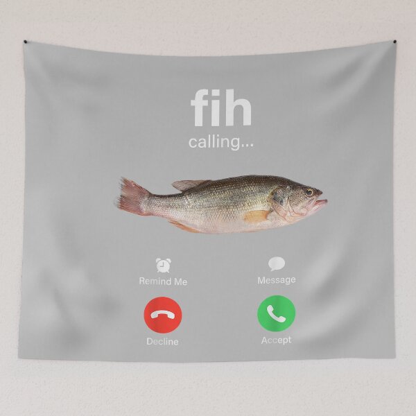 Item preview, Fih Calling Decline Accept Phone Call Funny Fish Meme_2 designed and sold by mjohnson9.