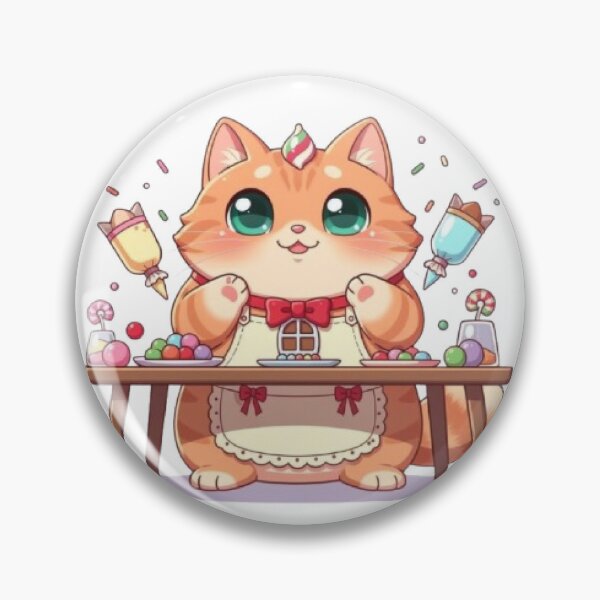 Item preview, Cute Ginger Cat Chef Decorating Sweets designed and sold by Moody Vibes Studio.