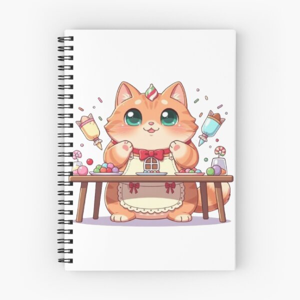 Item preview, Cute Ginger Cat Chef Decorating Sweets designed and sold by Moody Vibes Studio.