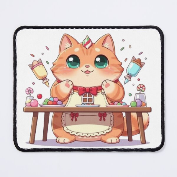 Item preview, Cute Ginger Cat Chef Decorating Sweets designed and sold by Moody Vibes Studio.