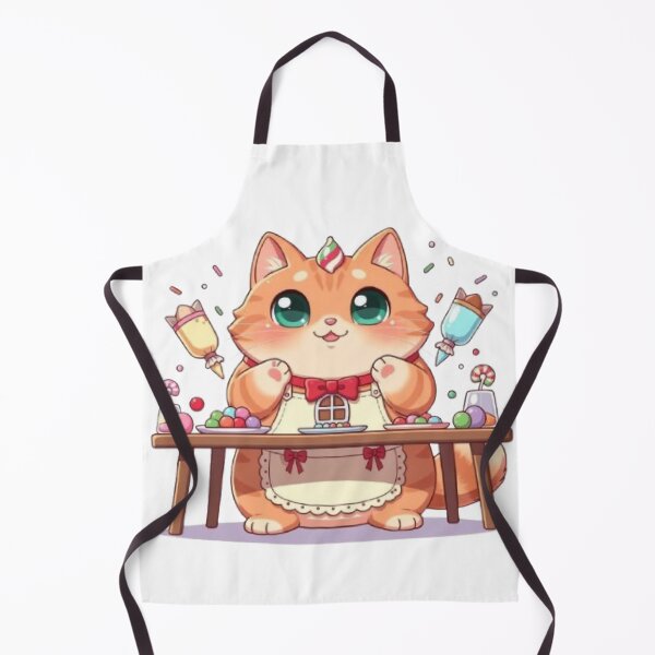 Item preview, Cute Ginger Cat Chef Decorating Sweets designed and sold by Moody Vibes Studio.