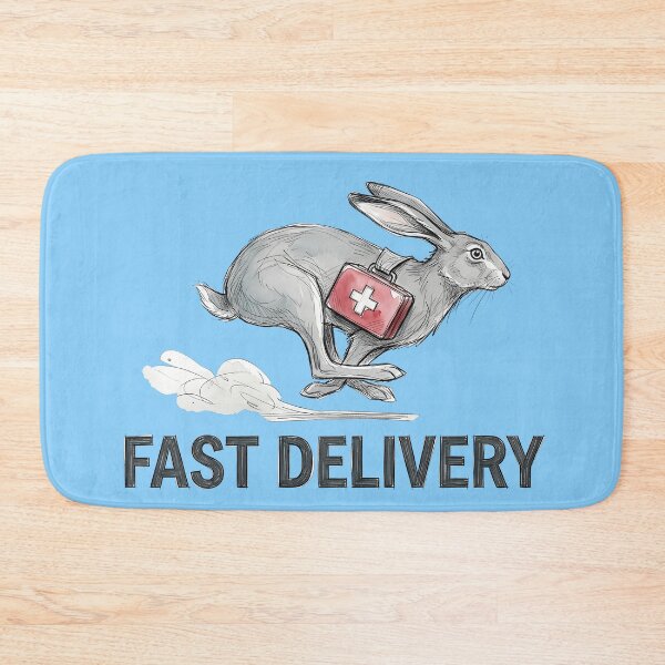 Item preview, Fast Delivery: First Aid Rescue Bunny Watercolor Art designed and sold by SoulPT.