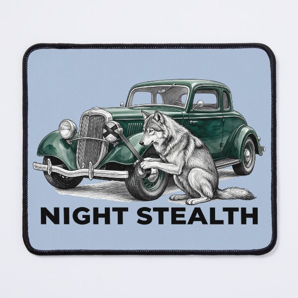 Item preview, Night Stealth: Tactical Wolf and Vintage Car designed and sold by SoulPT.