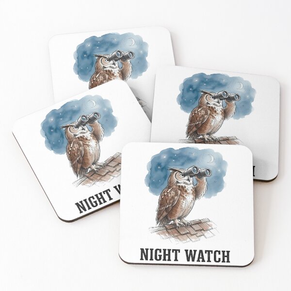 Item preview, Night Watch Owl - Vigilant Observation Watercolor Art designed and sold by SoulPT.