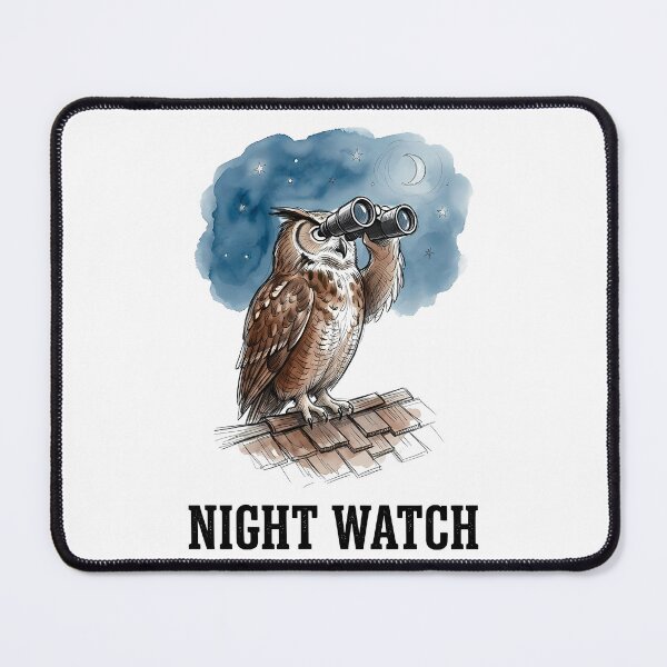 Item preview, Night Watch Owl - Vigilant Observation Watercolor Art designed and sold by SoulPT.