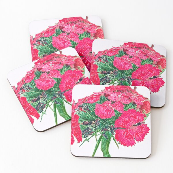 Item preview, Impressionist Pink Dianthus Sweet William Flower Art designed and sold by BalkanBloom.